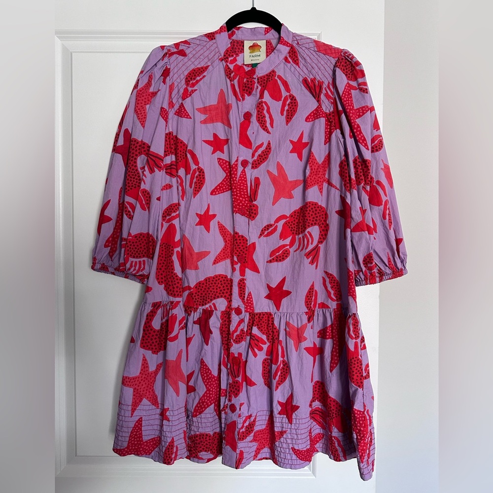 Farm Rio Lobster Sky Mini Dress
